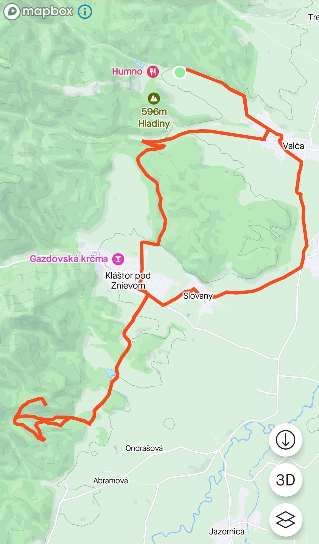 Cyklistická mapa z chát na Ondrašovské skaly